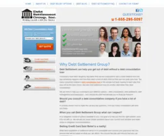 Debtsettlementgroup.com(Credit Card Debt Help) Screenshot