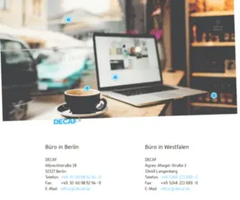 Decaf.de(Internetagentur aus Berlin und Langenberg/NRW) Screenshot