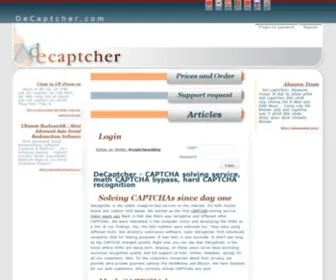 Decaptcher.com(CAPTCHA bypass) Screenshot