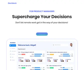 Decideck.com(Decision and stakeholder management platform for Product Managers) Screenshot