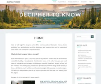 Deciphertoknow.com(Decipher To Know) Screenshot