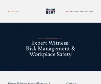 Decisivemngt.com(Expert Witness Risk Management & Work Safety Worldwide) Screenshot