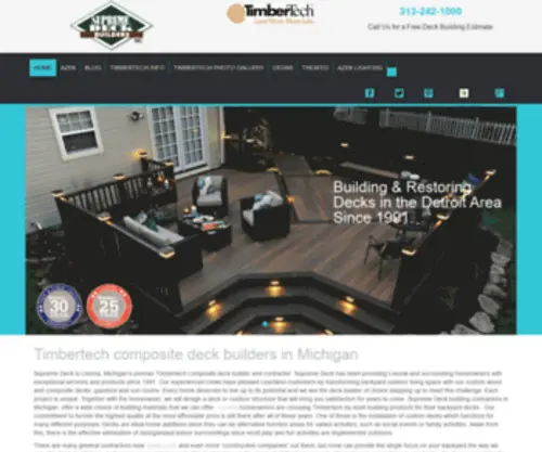 Deckcontractorsmichigan.com(Timbertech & Azek deck builder for Michigan) Screenshot