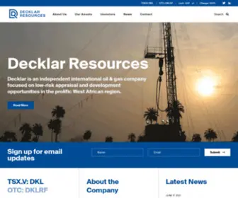 Decklarresources.com(Decklar Resources Inc) Screenshot