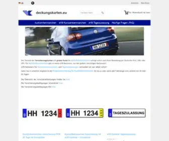 Deckungskarten.eu(EVB-Nummern für Kurzzeitkennzeichen u) Screenshot