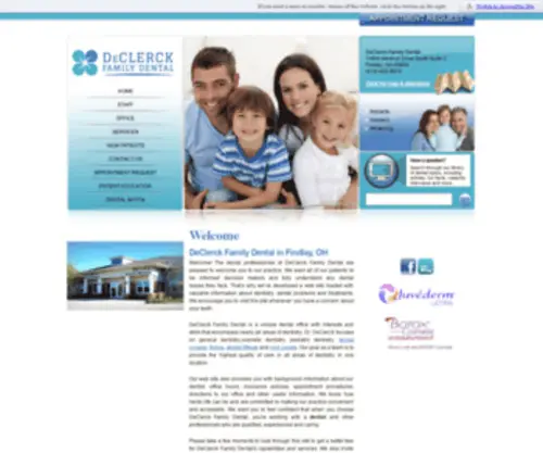 Declerckfamilydental.com(Dentist in Findlay) Screenshot