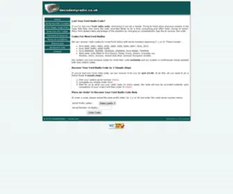 Decodemyradio.co.uk(Ford) Screenshot