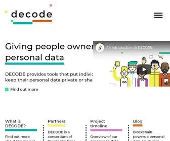 Decodeproject.eu(DECODE) Screenshot