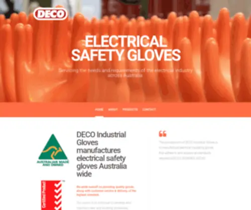 Decogloves.com.au(The principle aim of DECO Industrial Gloves) Screenshot