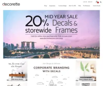 Decorettestore.com(Made in Singapore Wall Decals for Homes & Offices) Screenshot