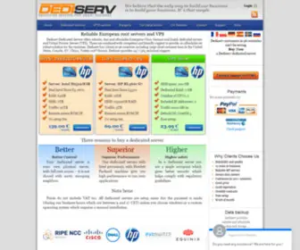 Dediserv.eu(Reliable dedicated servers and VPS from Dediserv) Screenshot