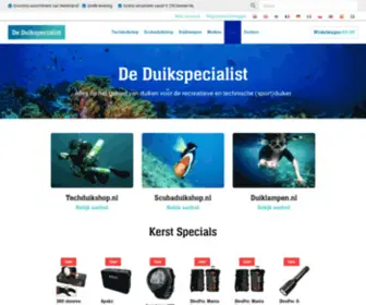 Deduikspecialist.nl(Duikwinkel webshop voor techduiken en scubaduiken) Screenshot