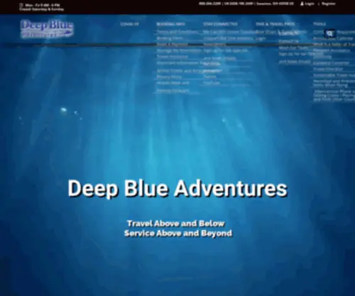 Deepblueadventures.net(The Best Dive Travel Vacations Worldwide) Screenshot