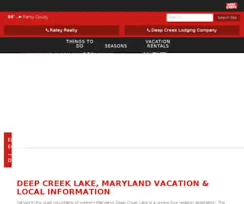 Deepcreekhospitality.com(Deep Creek Lake Information) Screenshot