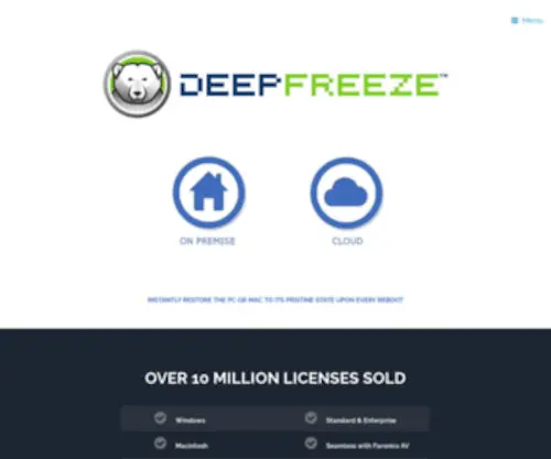 Deepfreeze.com.au(Deep Freeze) Screenshot