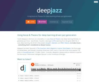 Deepjazz.io(Deep learning for jazz) Screenshot