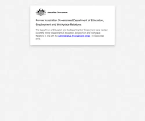 Deewr.gov.au(Department of Education) Screenshot