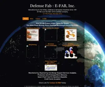 Defensefab.com(E-FAB Military Defense Aerospace Photo Etching Chemical Machining) Screenshot