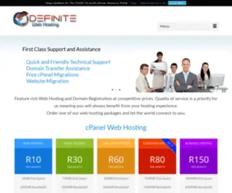 Definitehosting.co.za(Web Hosting South Africa) Screenshot