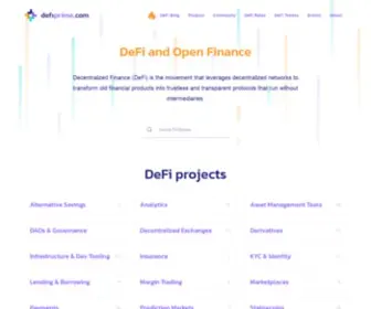 Defiprime.com(DeFi(Decentralized Finance)) Screenshot