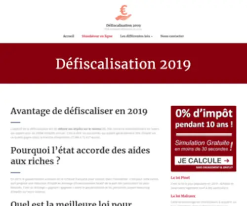 Defiscalisation2019.fr(Comment défiscaliser en 2019) Screenshot