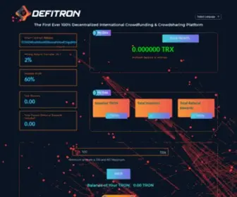 Defitron.io(First DeFi on Tron BlockChain) Screenshot