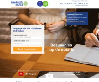 Degoedkoopstenotaris.nl(Notaris tarieven vergelijken) Screenshot