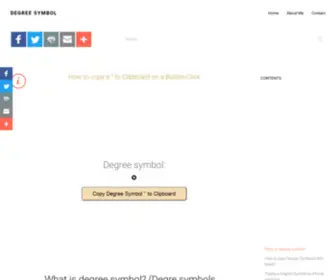 Degree-SYmbol.com(Degree Symbol °) Screenshot