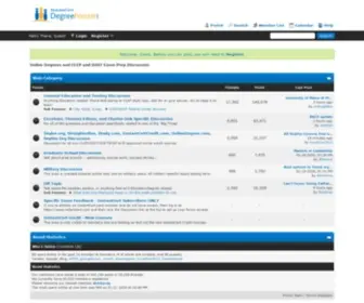 Degreeforum.net(Online Degrees and CLEP and DSST Exam Prep Discussion) Screenshot