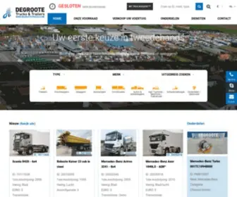 Degrootetrucks.com(Tweedehands vrachtwagens en trailers) Screenshot