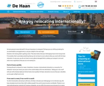 Dehaan.nl(Internationaal verhuisbedrijf De Haan) Screenshot