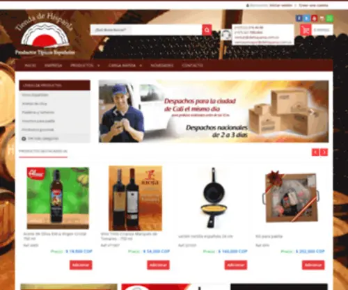 Dehispania.com.co(Productos Gourmet y Cocina en Vivo) Screenshot