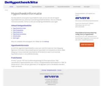 Dehypotheeksite.nl(Van hypotheekinformatie tot hypotheekadvies) Screenshot