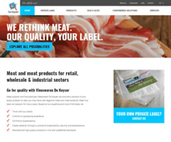 Dekeysermeatproducts.be(Meat and meat products for retail) Screenshot