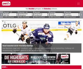 Del-2.org(Offizielle Homepage der Deutschen Eishockey Liga 2) Screenshot