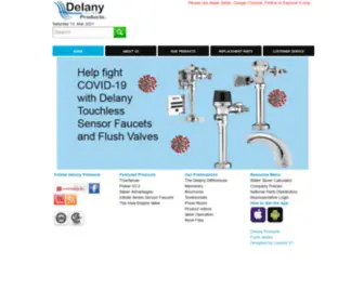 Delanyproducts.com(Flushometers and flush valves manufacturer) Screenshot