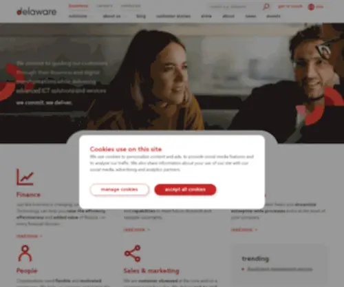 Delaware.be(Delaware Nederland levert geavanceerde ICT oplossingen) Screenshot