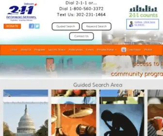 Delaware211.org(Online Guide to Human Services) Screenshot