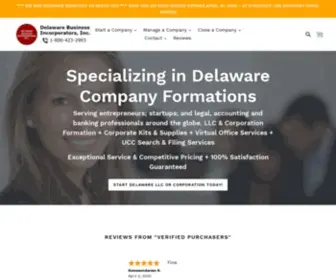 Delawarebusinessincorporators.com(Delaware LLC and Corporation Formation) Screenshot