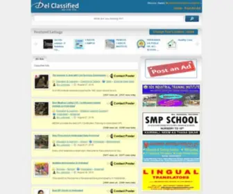 Delclassified.com(Del classified search or post ads . del classified offers classified ads in india and) Screenshot