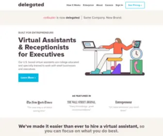 Delegated.com(Delegated (formerly Red Butler) Virtual Assistants Can Save You Countless Hours Every Week) Screenshot