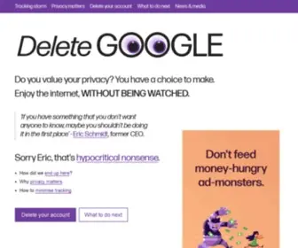 Deletegoogle.com(Delete Google) Screenshot