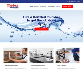 Delexplumbing.ca(Delex Plumbing and Drains) Screenshot