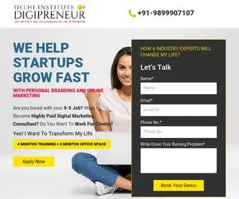 Delhiinstituteofdigipreneur.com(Delhi's 1st Institute for Digital Entrepreneur) Screenshot