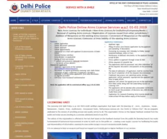 Delhipolicelicensing.gov.in(Delhi Police) Screenshot