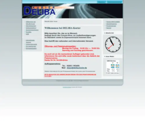 Deliba-Kurier.de(Versanddienstleister aus Barntrup (OWL)) Screenshot