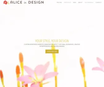 Deliciousdesignstudio.com(Web design studio for creatives & inspired brands. Alice in Design) Screenshot