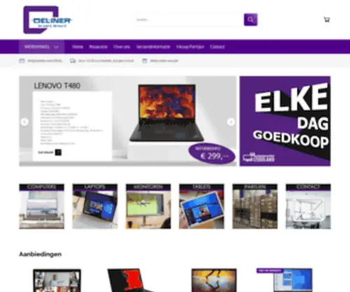 Deliner.nl(Deliner Computers voor al uw gebruikte laptops) Screenshot