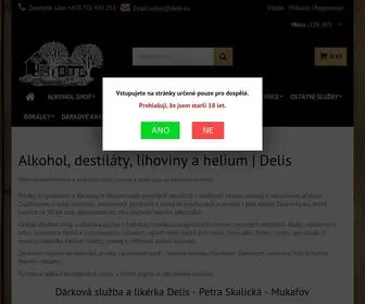 Delis.eu(Alkohol, destiláty, lihoviny a helium) Screenshot
