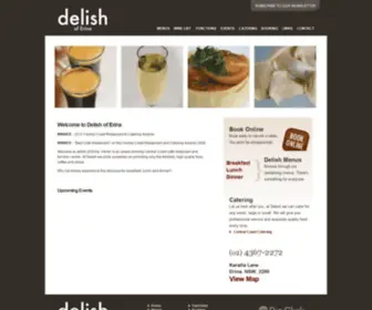 Delishoferina.com.au(Award Winning Central Coast Restaurant & Catering) Screenshot